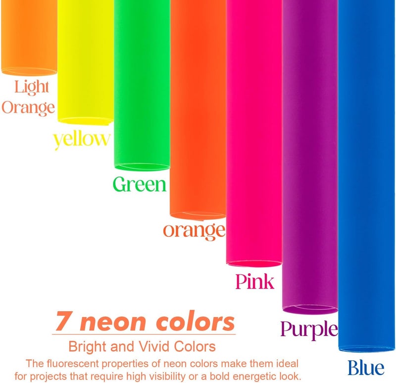 Magecubiku Poster Board 12X18 Inches,56 Sheets Neon Paper 7 Color Fluorescent Paper Bright Cardstock 250 GSM/90 lb Heavyweight Projects School Science Fair Event Displays and Business Presentations - Image 2